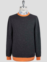 Kiton Gray Orange Cashmere Sweater Crewneck