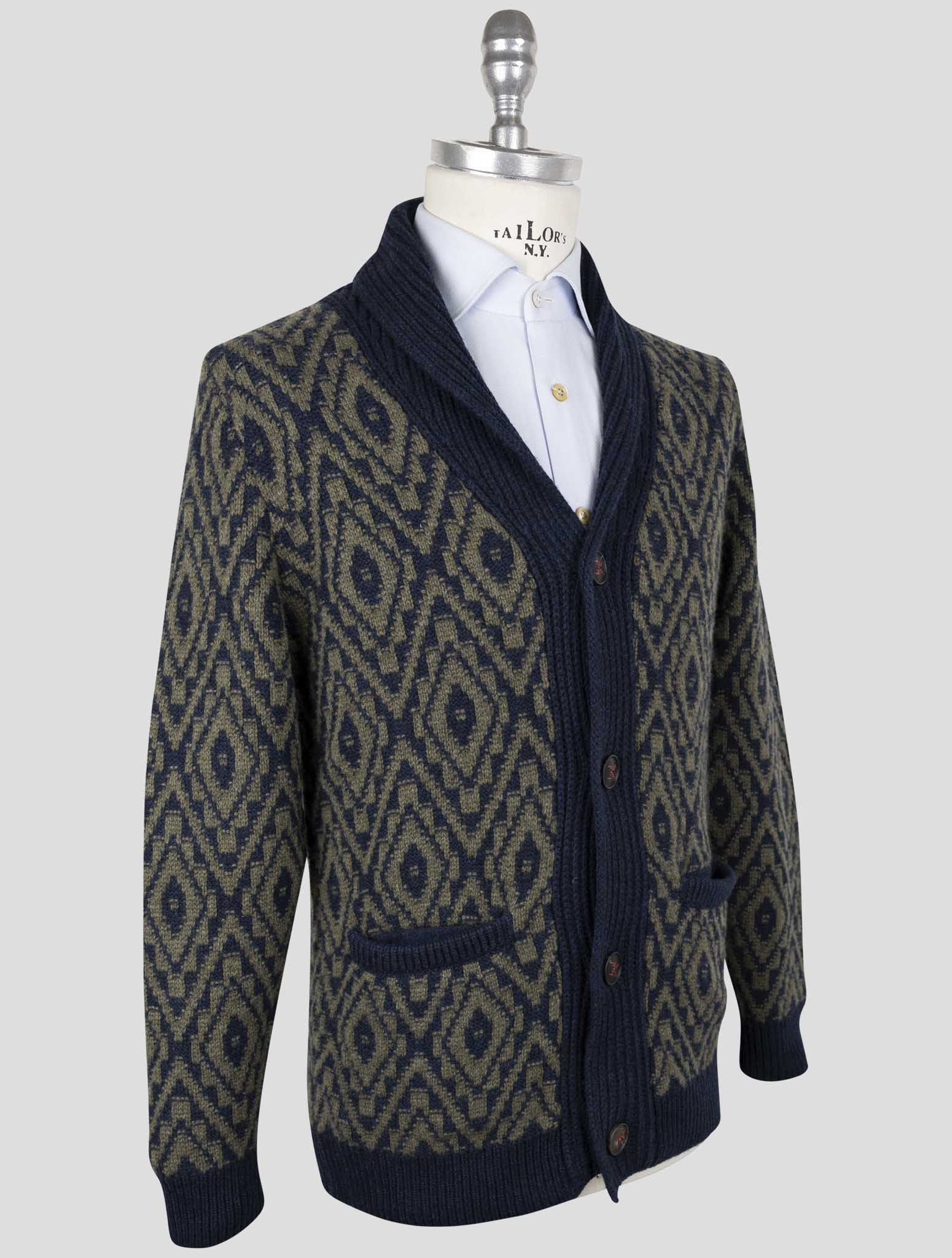 Kiton Blue Green Cashmere Sweater Crdigan