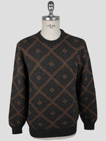 Kiton Gray Orange Cashmere Sweater Crewneck