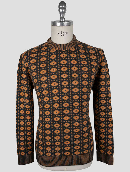 Kiton Gray Orange Cashmere Sweater Crewneck