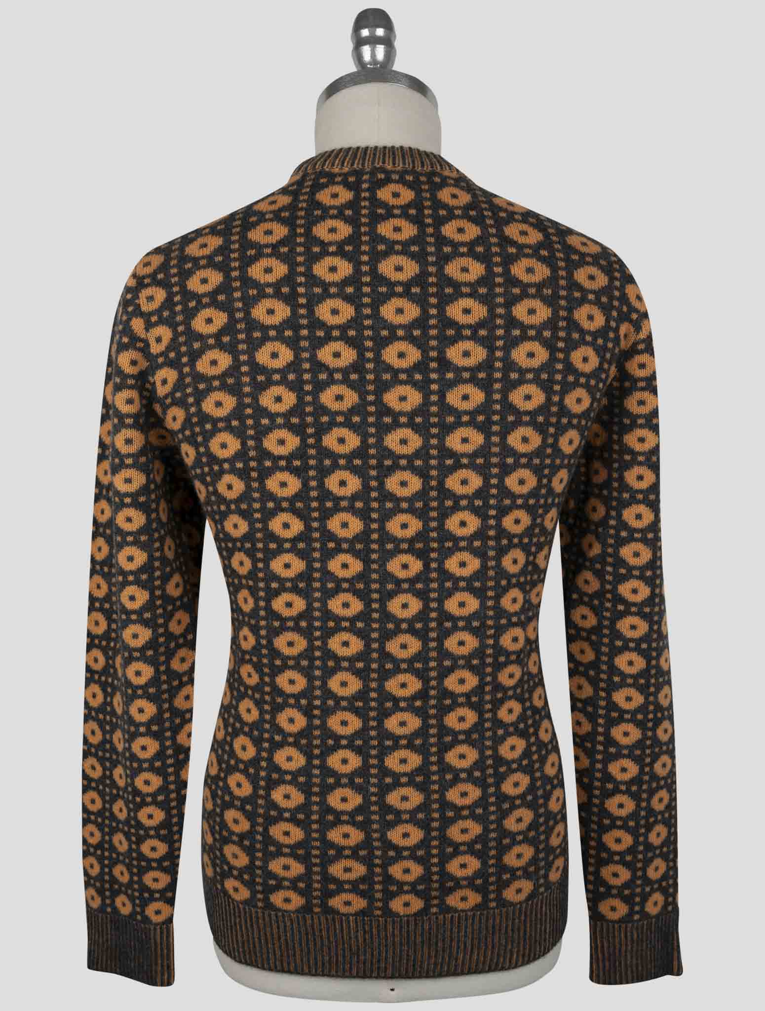 Kiton Gray Orange Cashmere Sweater Crewneck