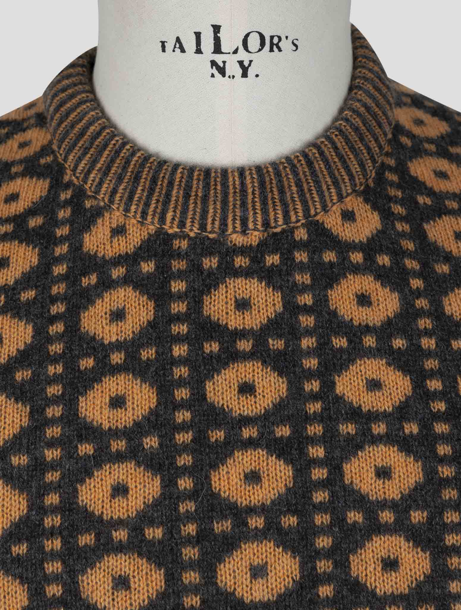 Kiton Gray Orange Cashmere Sweater Crewneck