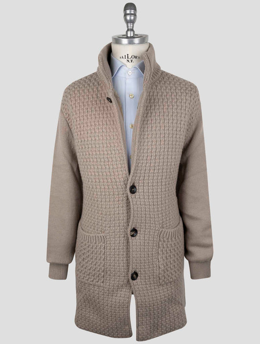 Kiton Beige Cashmere Sweater Cardigan