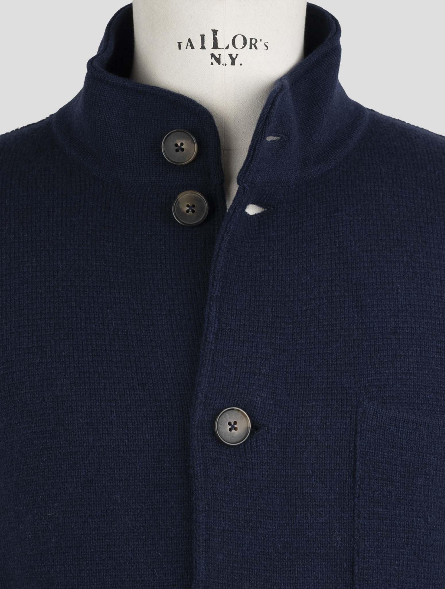 Kiton Blue Cashmere Sweater Cardigan