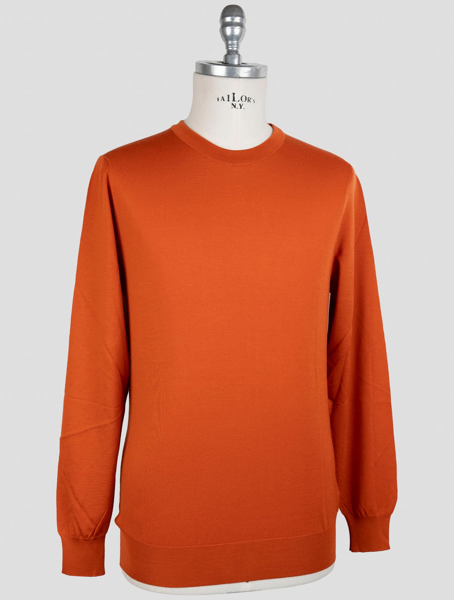 Kiton Orange Wool Sweater Crewneck