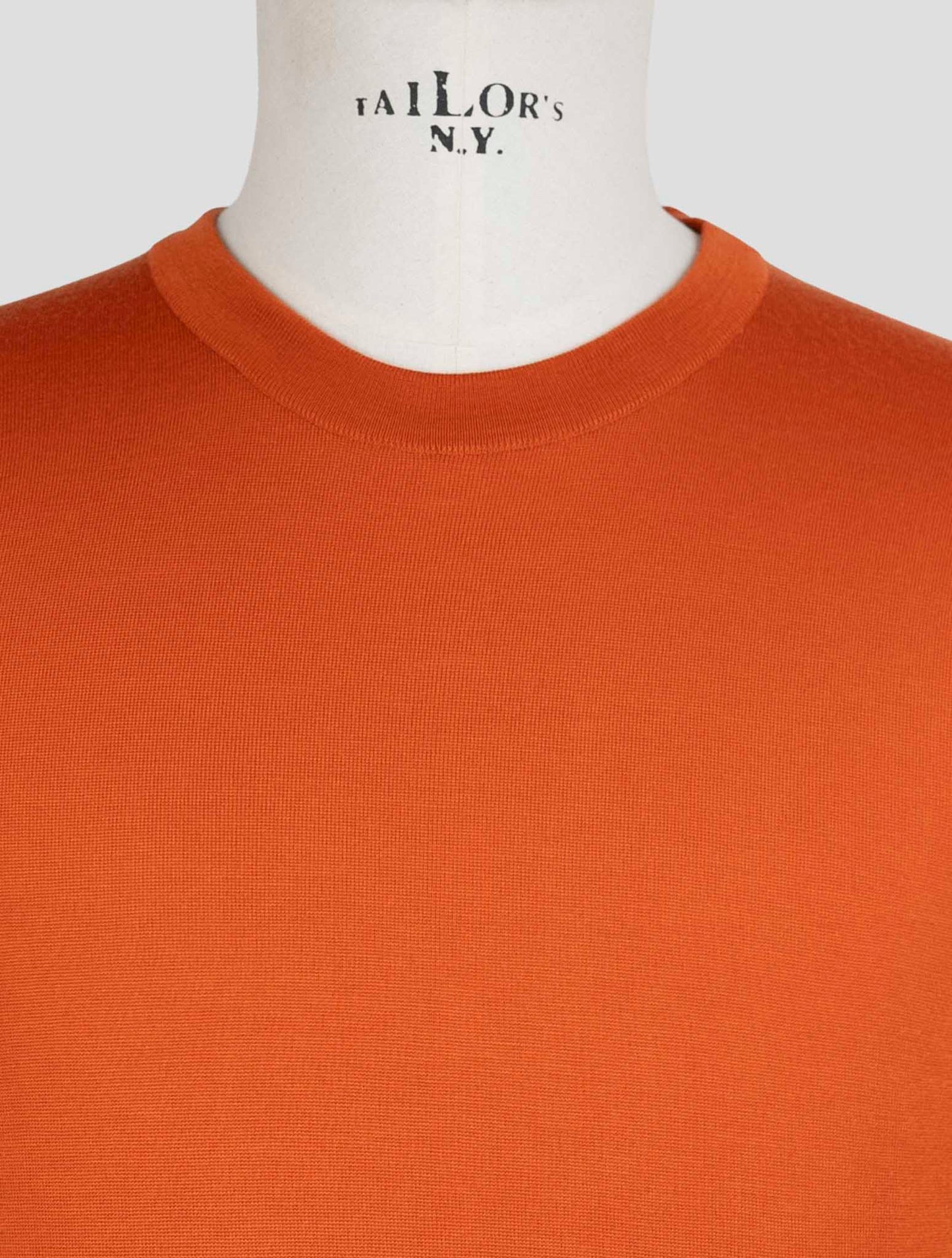 Kiton Orange Wool Sweater Crewneck