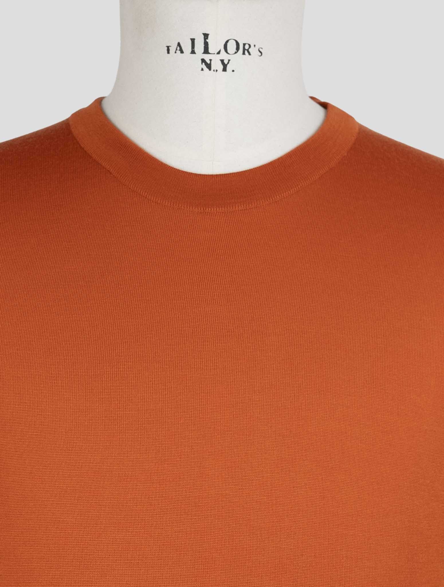 Kiton Orange Wool Sweater Crewneck