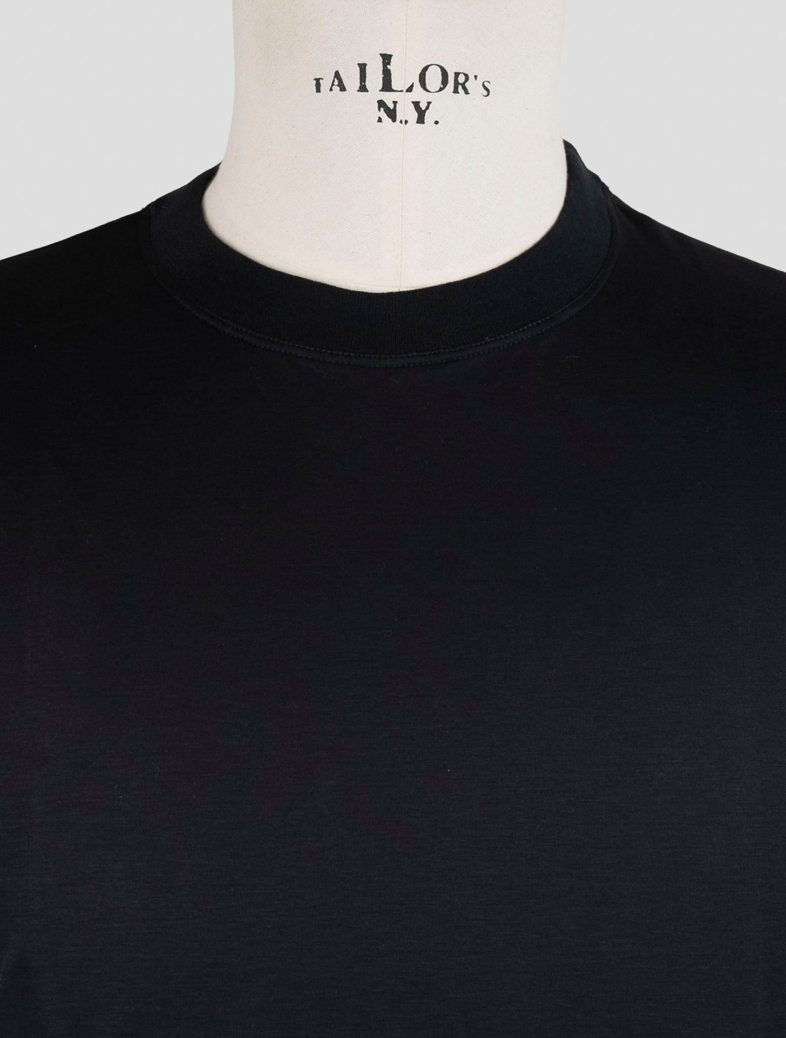 Kiton Black Cotton T-Shirt