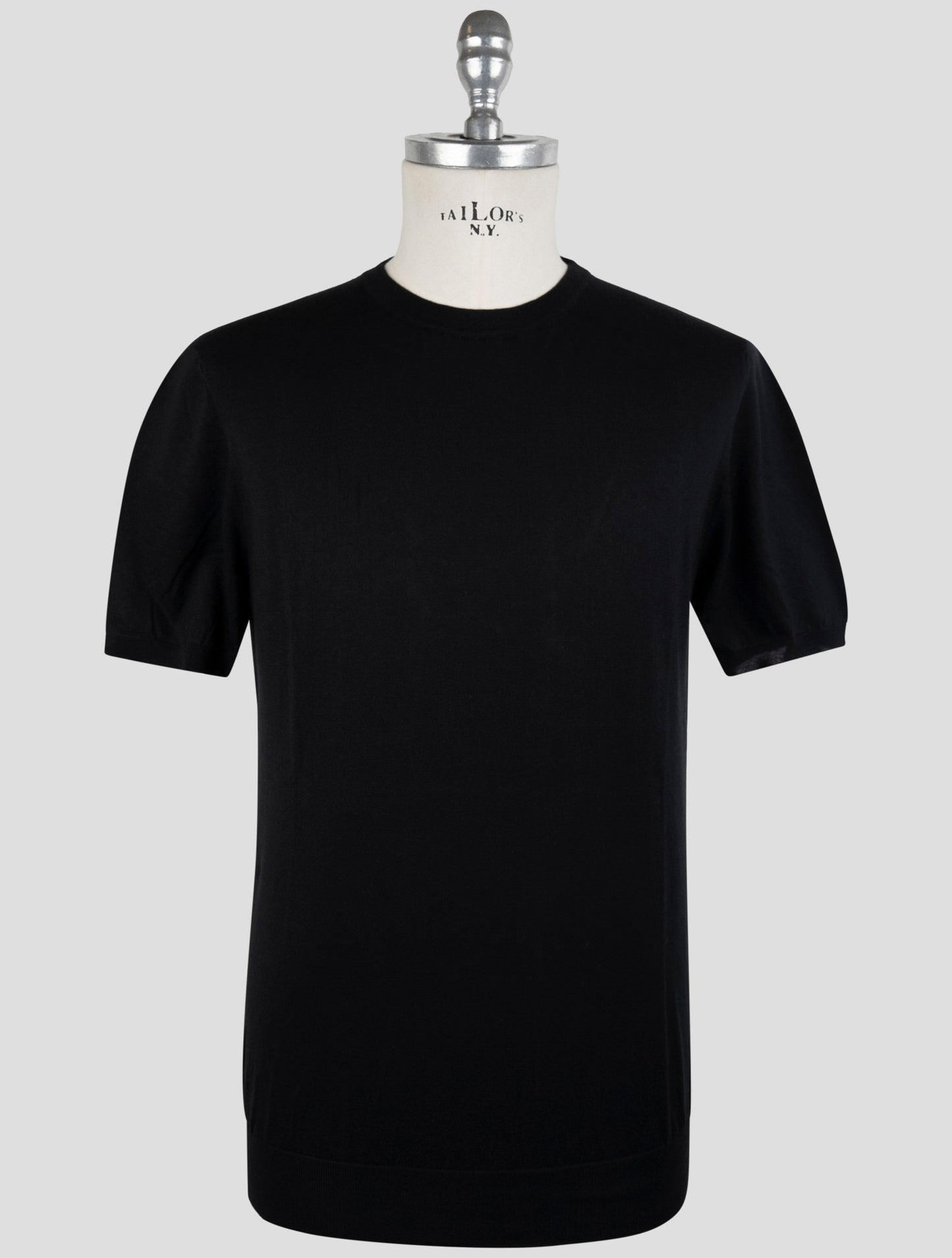 Kiton Black Cotton T-Shirt