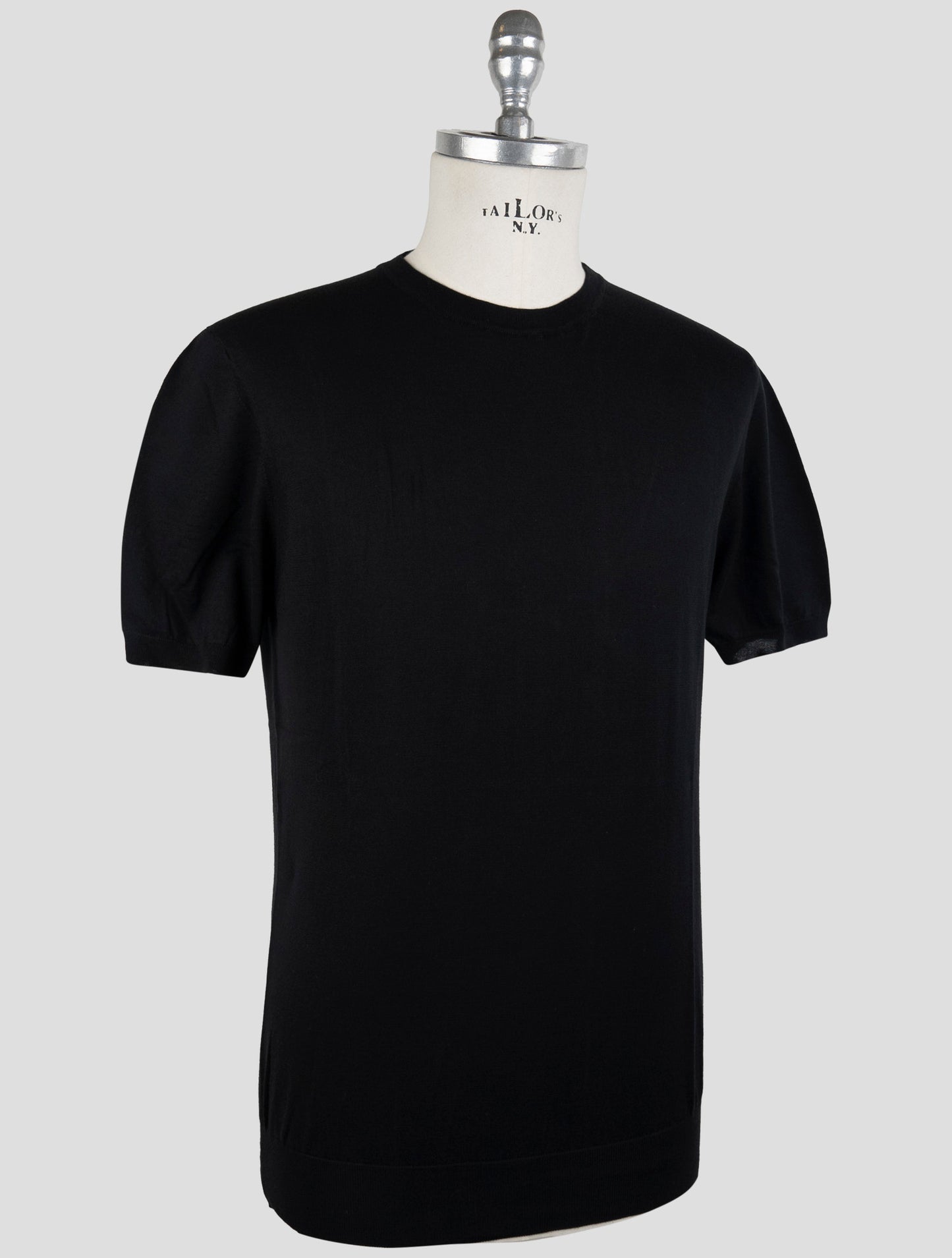 Kiton Black Cotton T-Shirt
