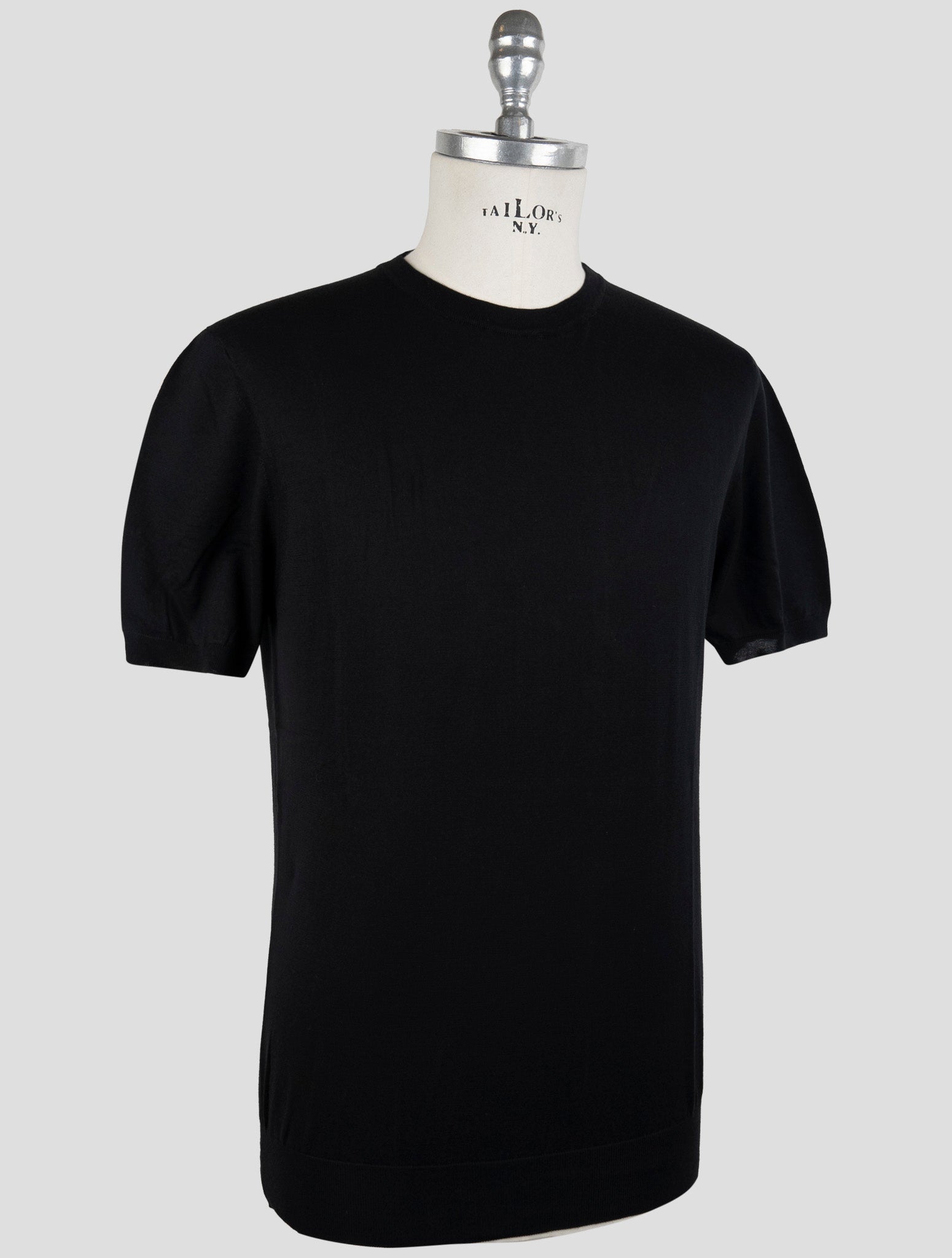 Kiton Black Cotton T-Shirt