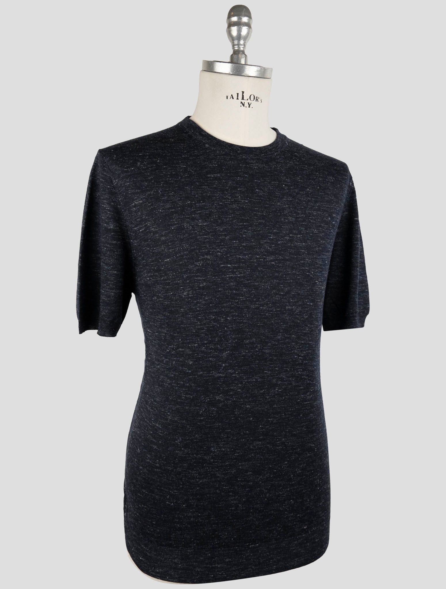 Kiton Blue Silk Cashmere Linen T-Shirt