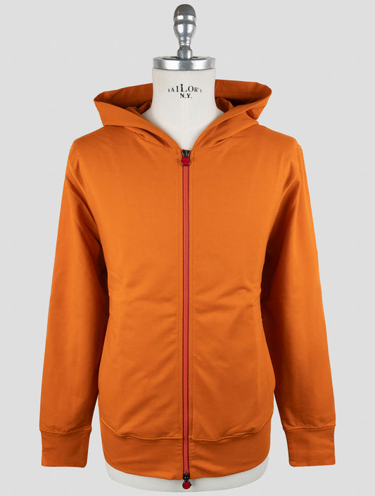 Kiton Orange Cotton Ea Sweater Full Zip