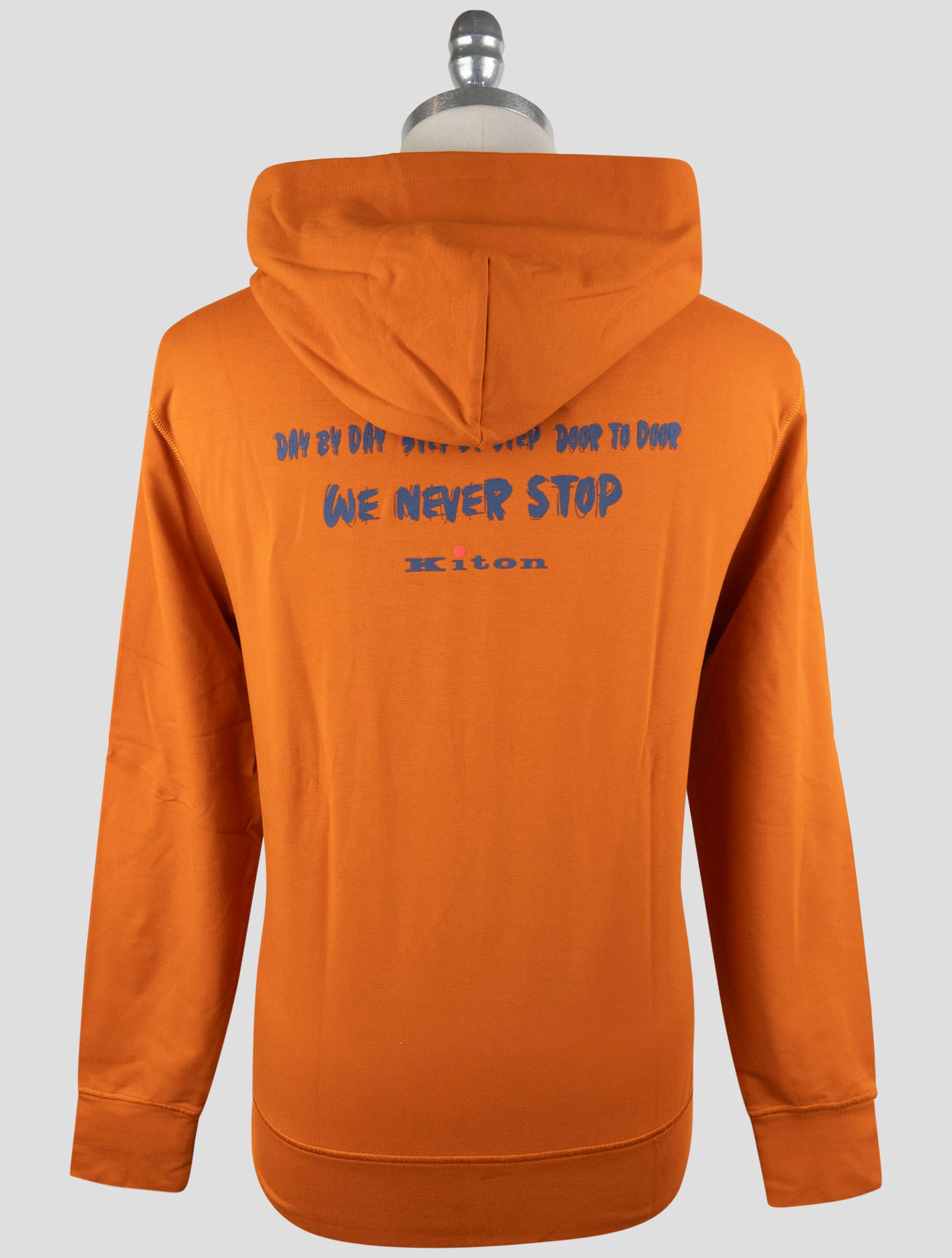 Kiton Orange Cotton Ea Sweater Full Zip