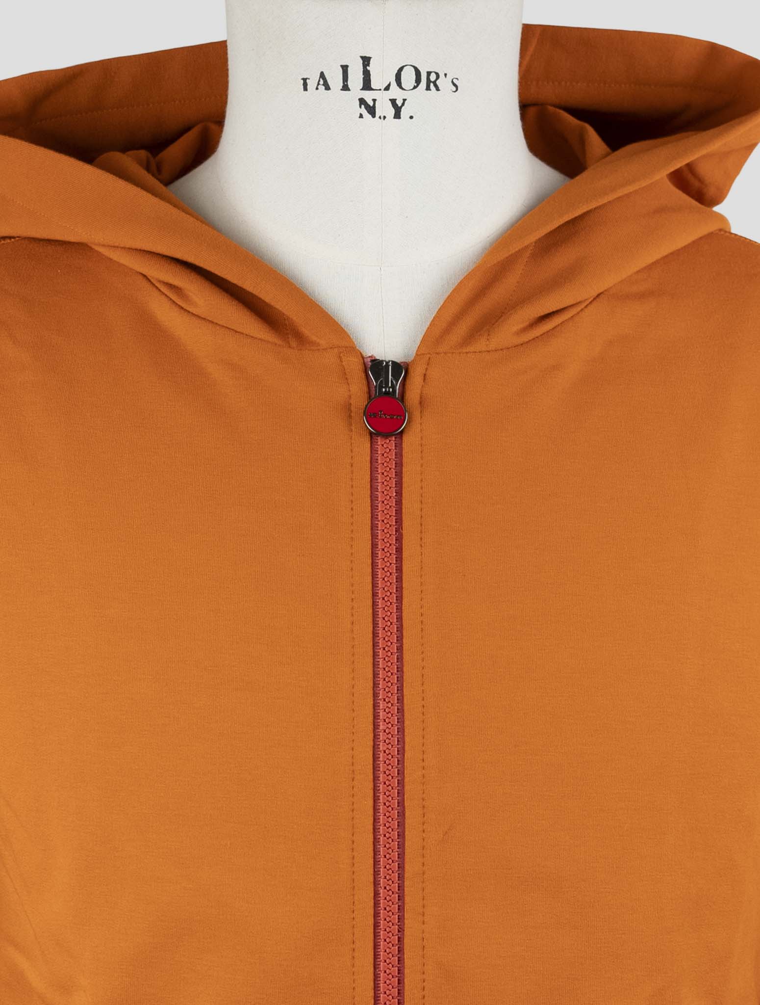 Kiton Orange Cotton Ea Sweater Full Zip