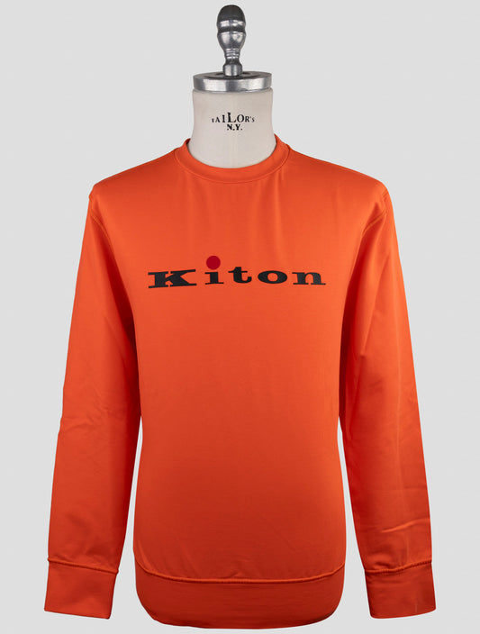 Kiton Red Cotton Ea Sweater Crewneck