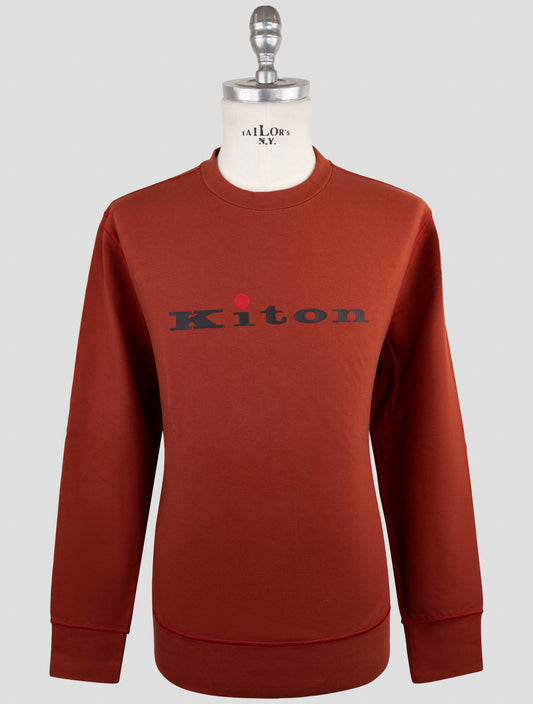 Kiton Red Cotton Ea Sweater Crewneck