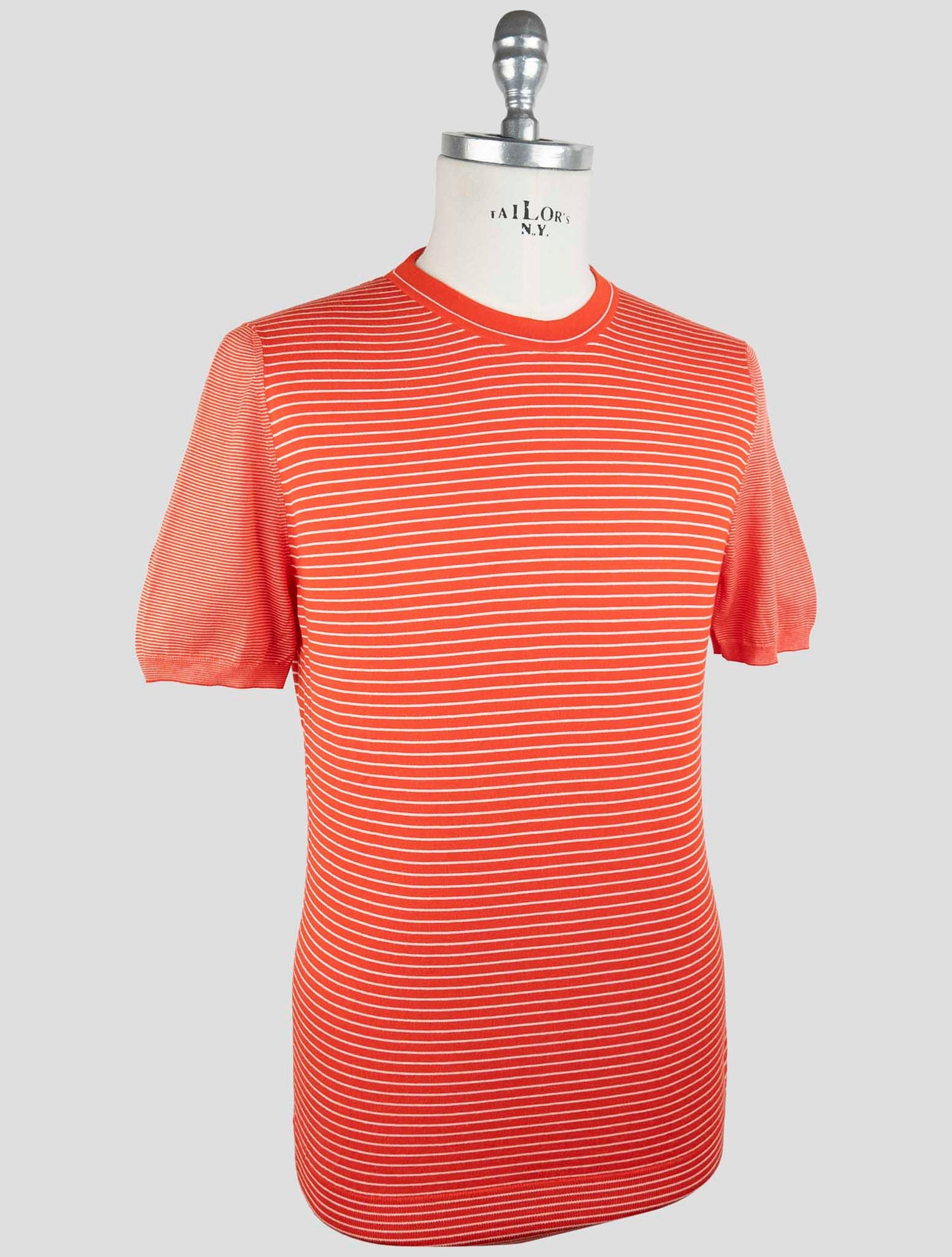 Kiton Red White Cotton T-Shirt