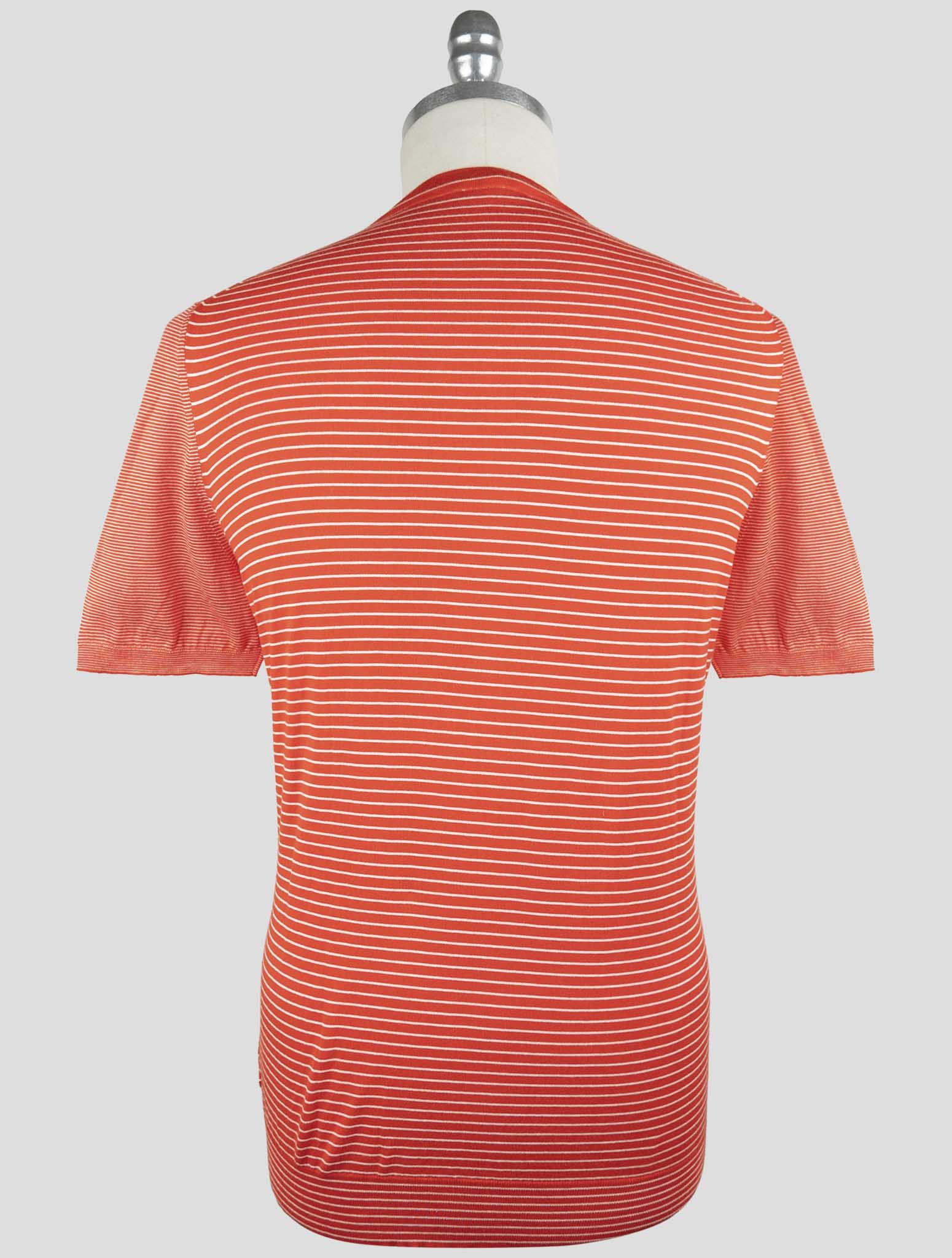 Kiton Red White Cotton T-Shirt