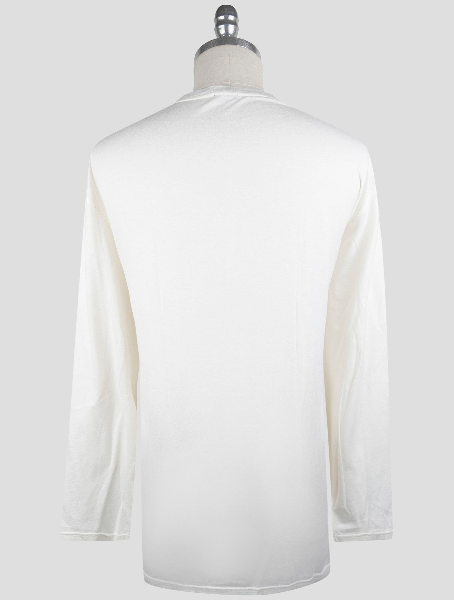 Kiton White Cotton Cashmere Sweater Crewneck
