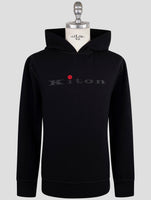 Kiton Black Cotton Ea Sweater Hoodie