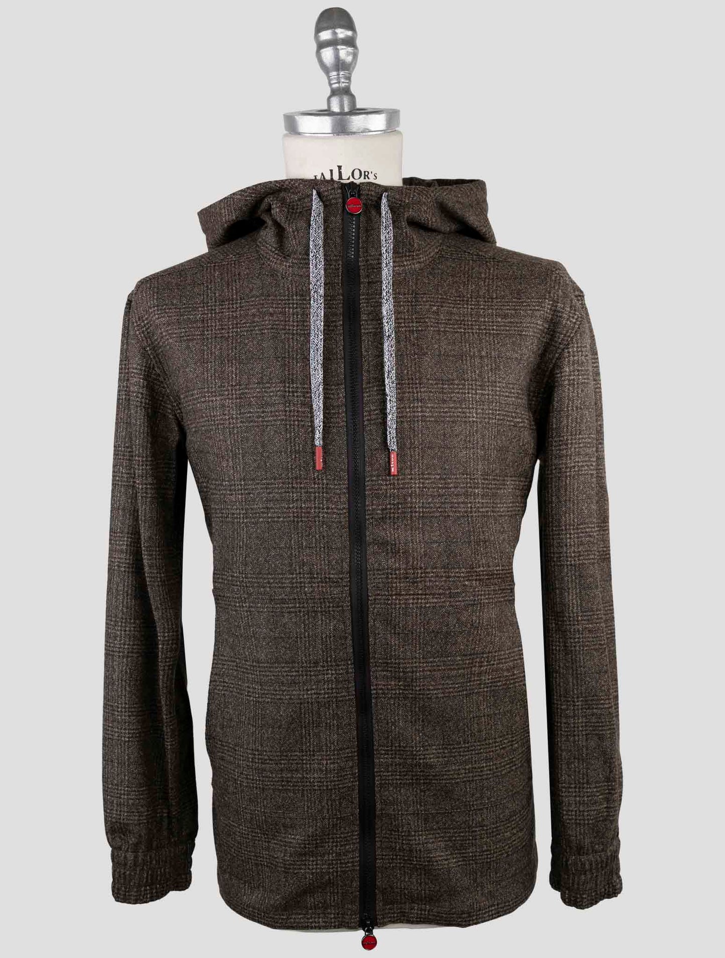 Kiton Brown Virgin Wool Sweater Full Zip