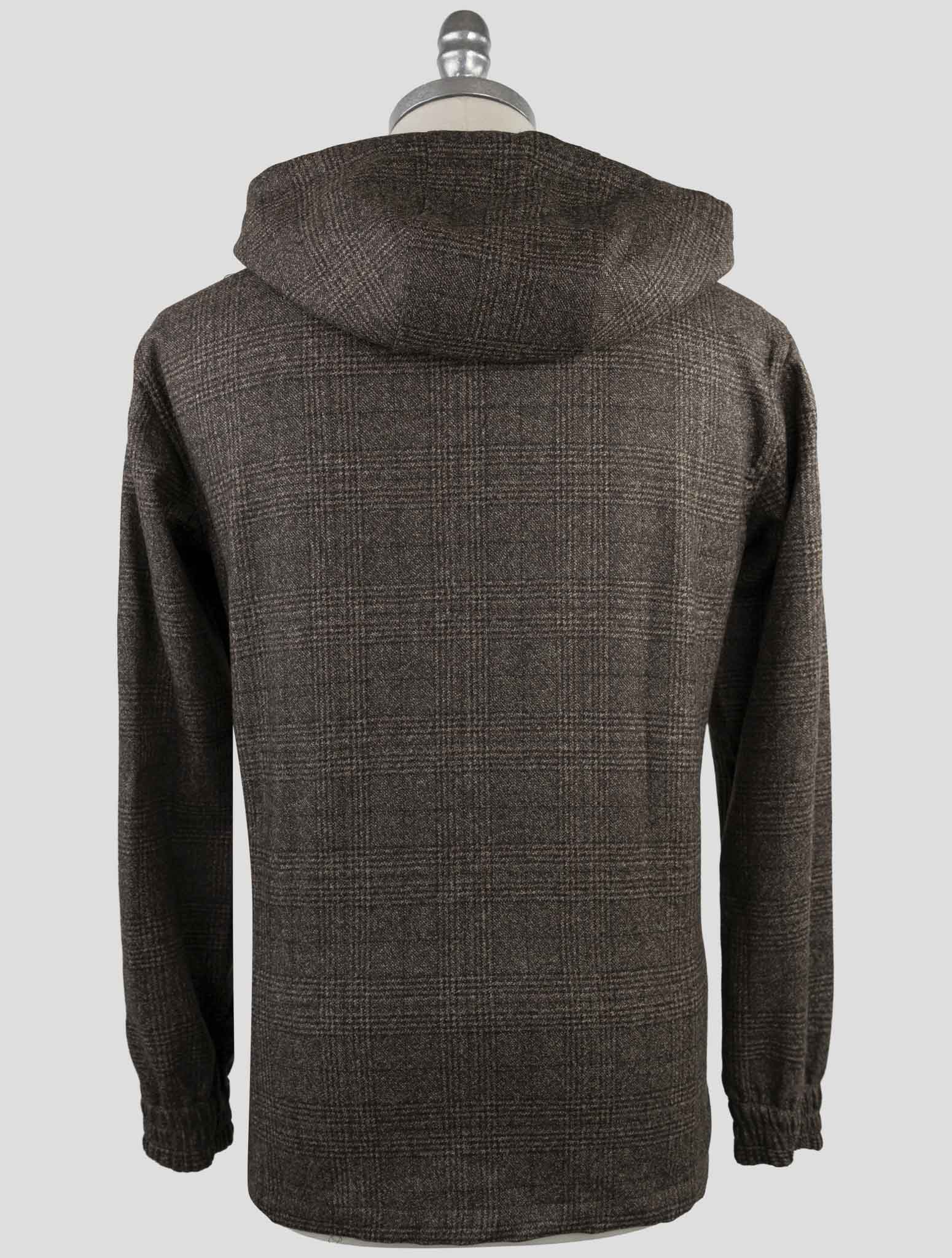 Kiton Brown Virgin Wool Sweater Full Zip