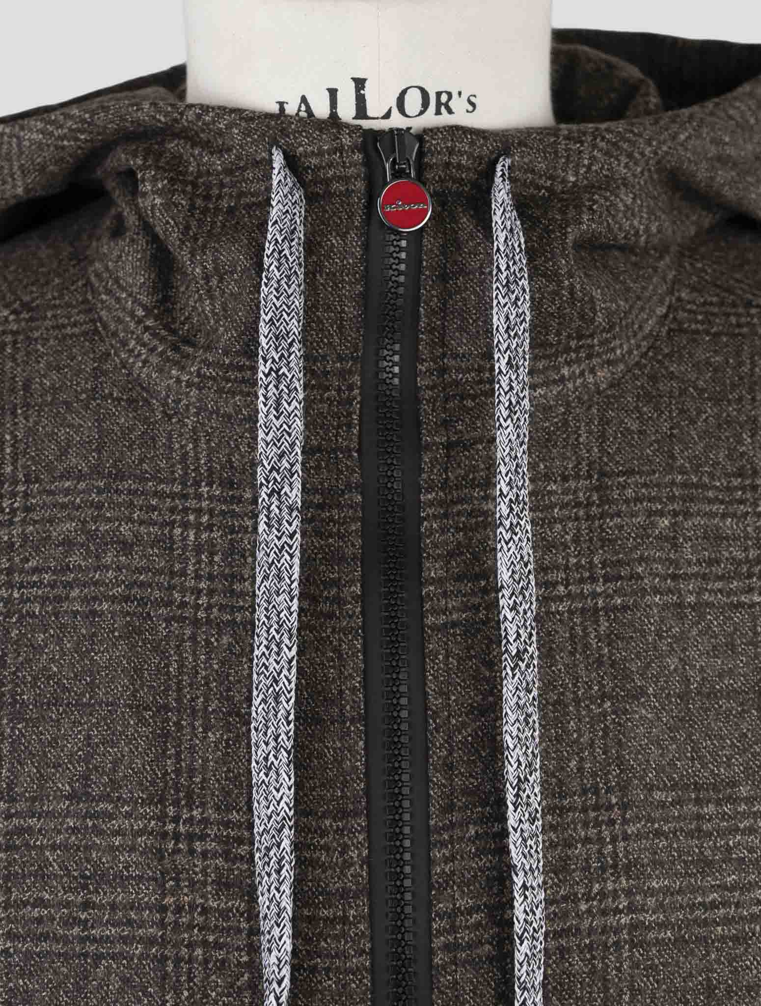 Kiton Brown Virgin Wool Sweater Full Zip