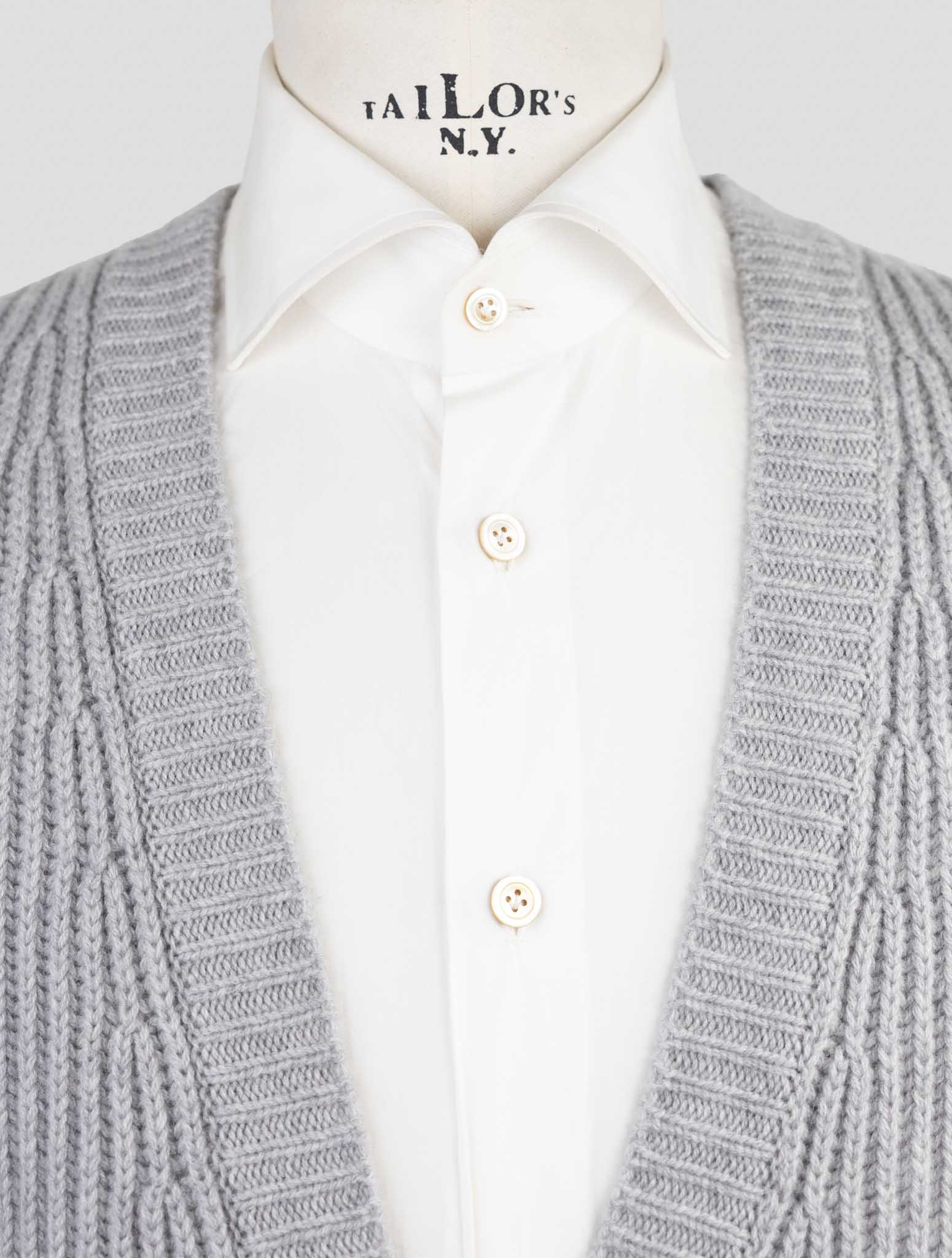 Kiton Gray Cashmere Sweater Cardigan