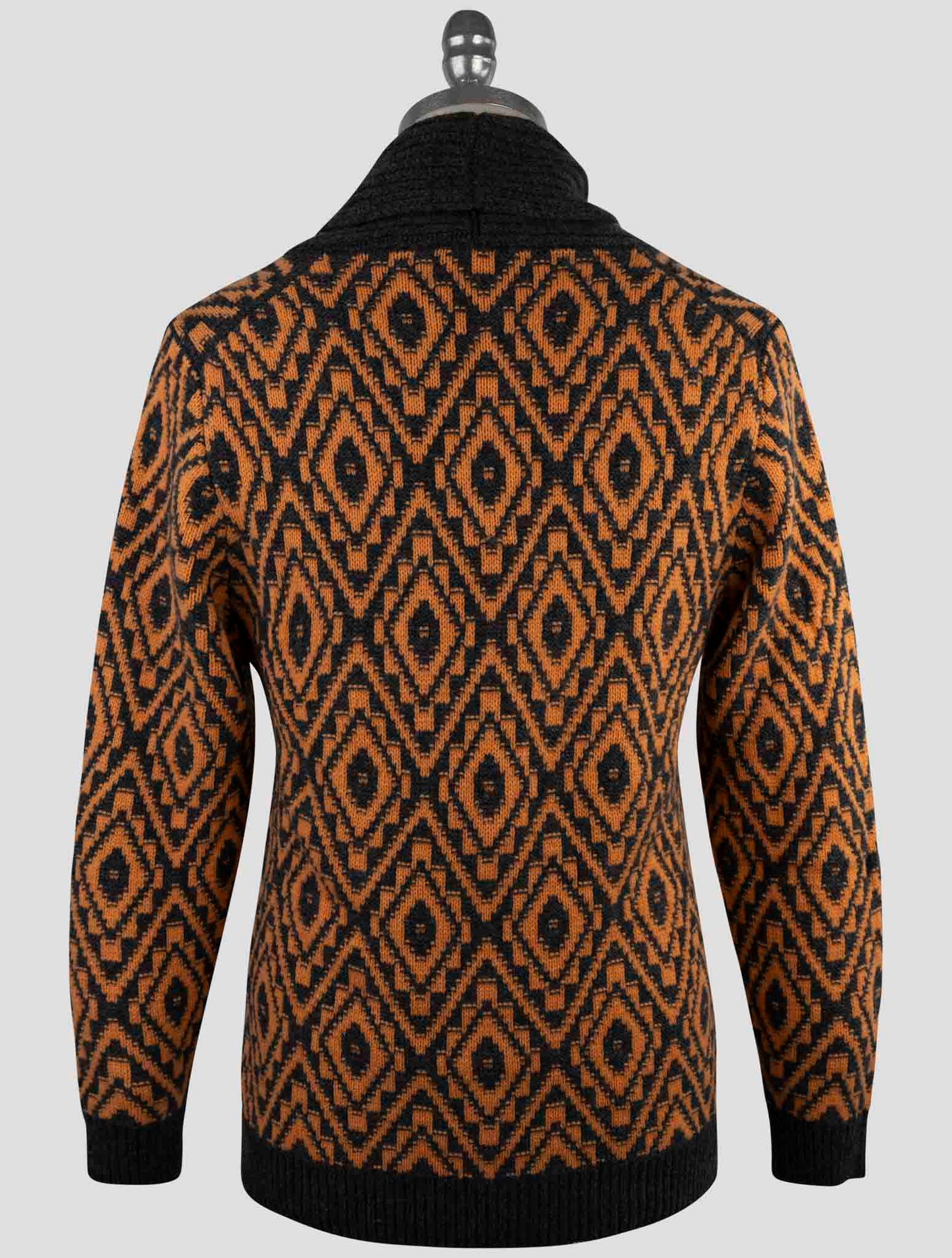 Kiton Gray Orange Cashmere Sweater Cardigan