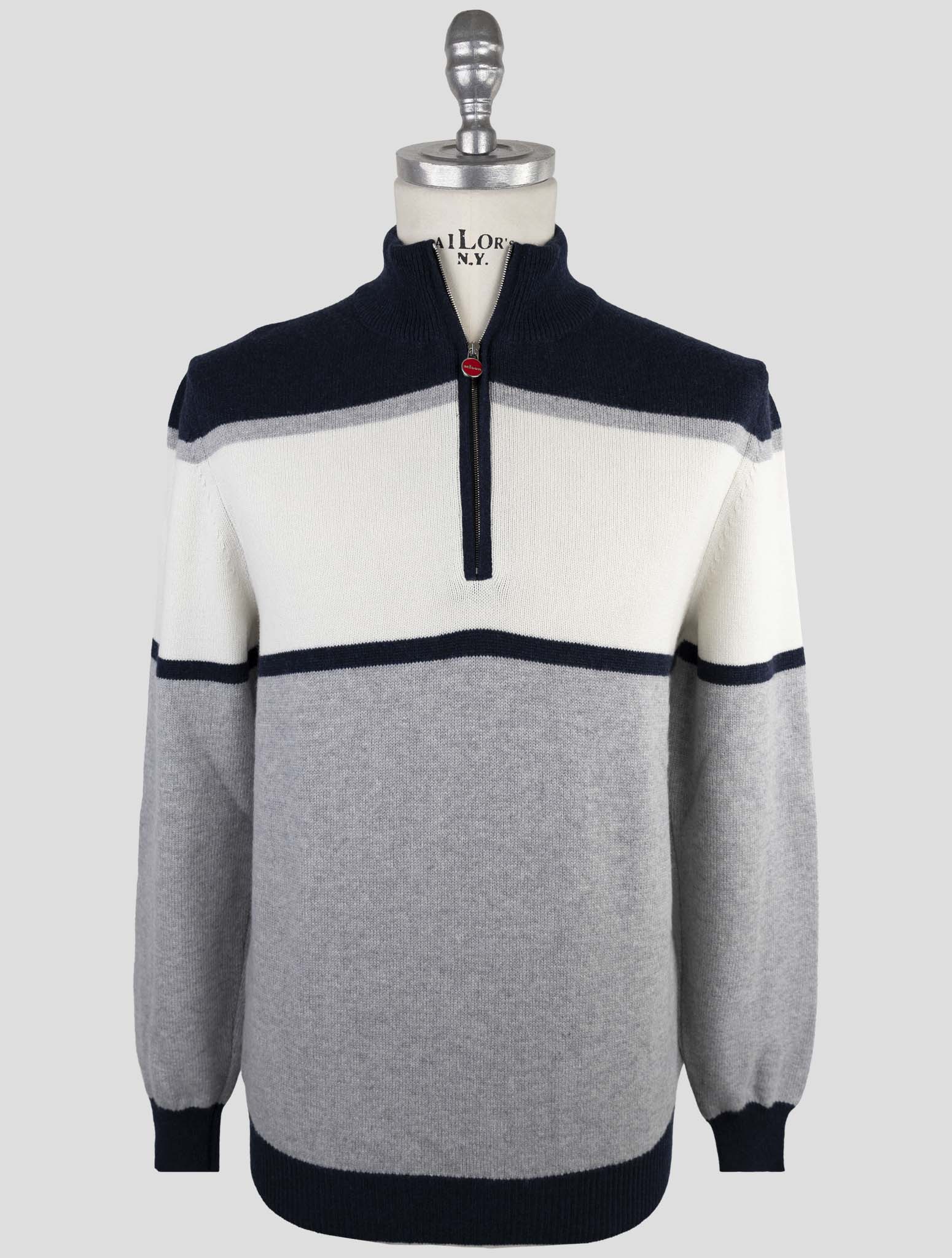 Kiton Multicolor Cashmere Sweater Half Zip