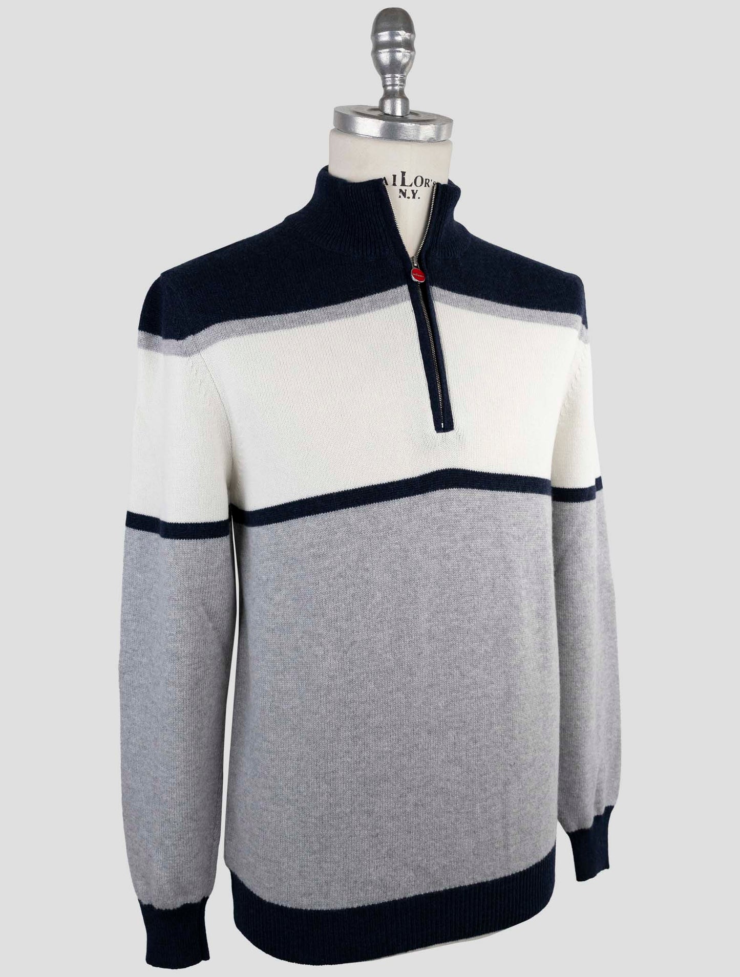 Kiton Multicolor Cashmere Sweater Half Zip