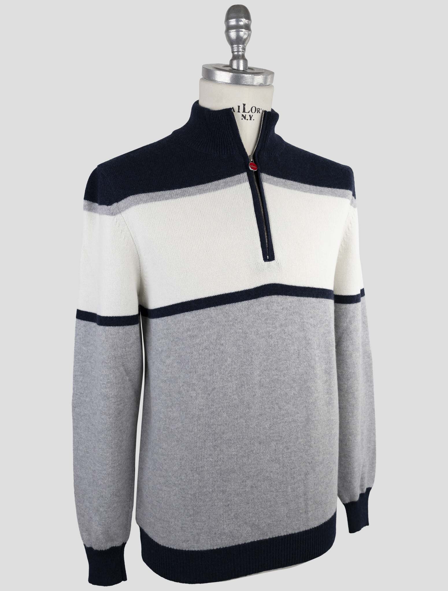 Kiton Multicolor Cashmere Sweater Half Zip