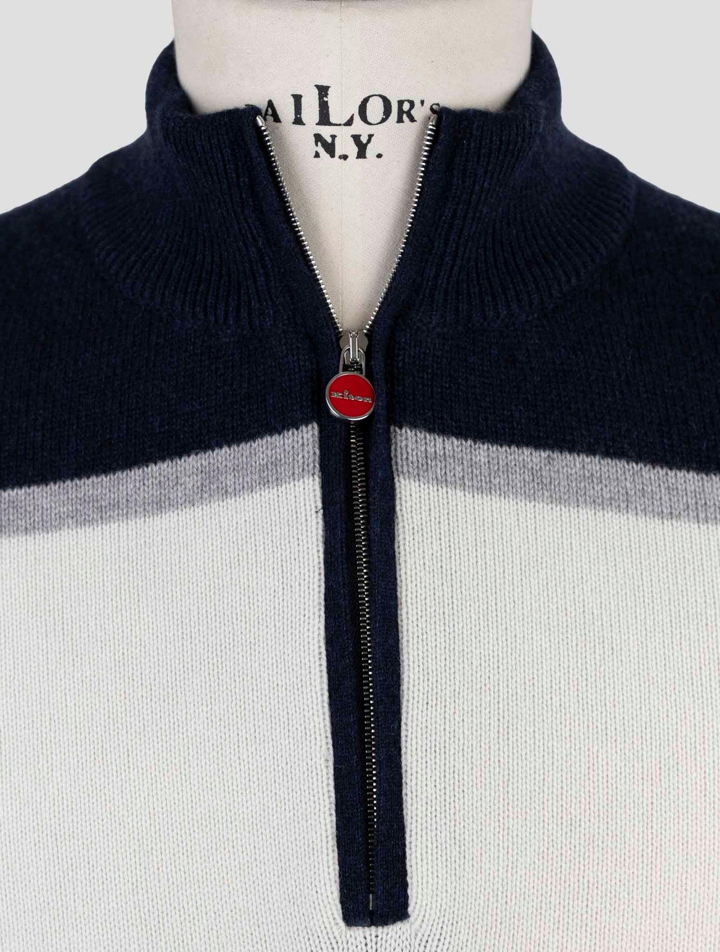 Kiton Multicolor Cashmere Sweater Half Zip