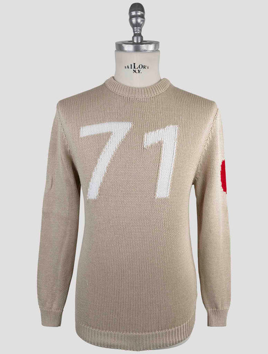 Kiton Beige Cotton Sweater Crewneck