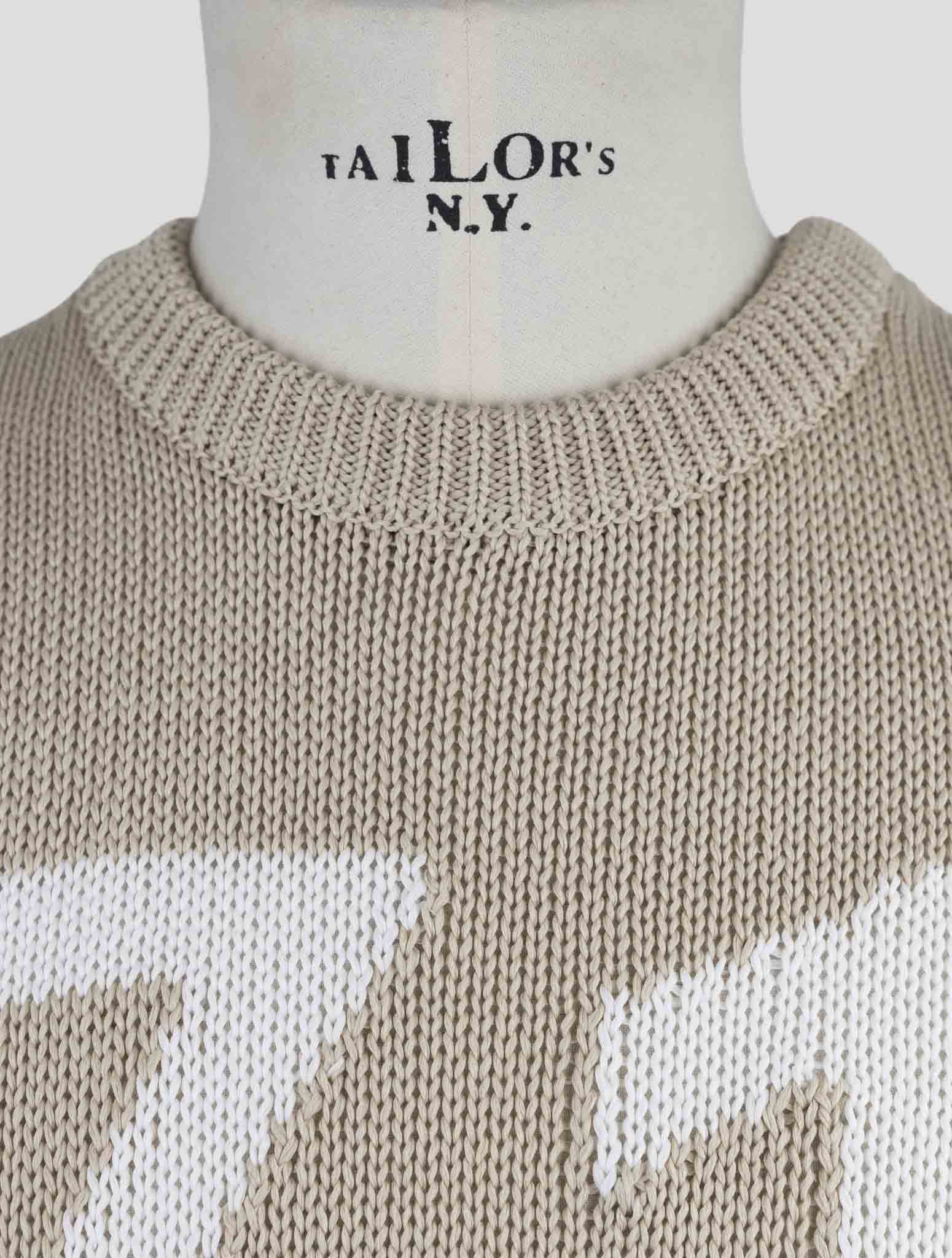 Kiton Beige Cotton Sweater Crewneck