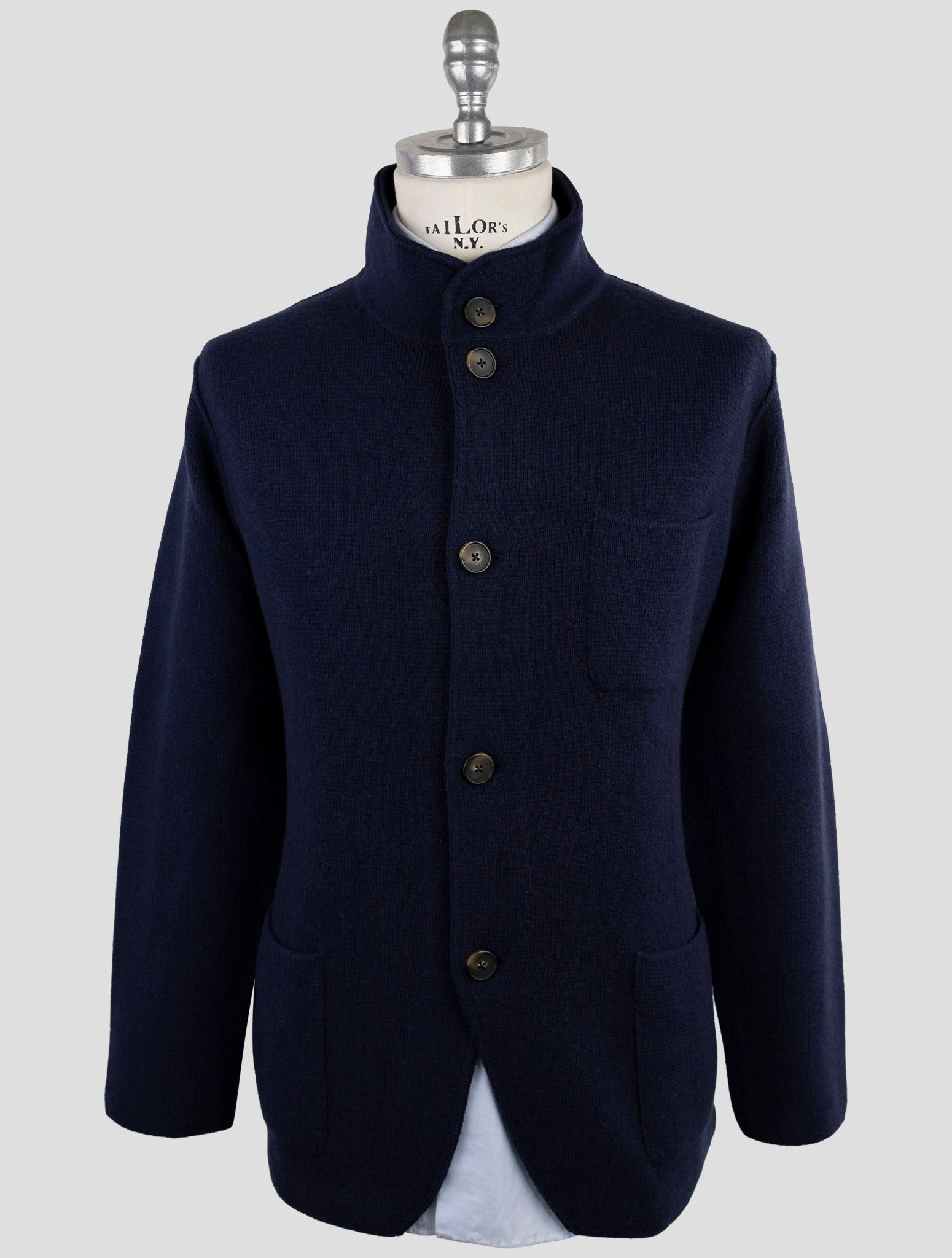 Kiton Blue Cashmere Sweater Cardigan