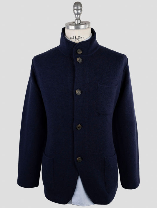 Kiton Blue Cashmere Sweater Cardigan