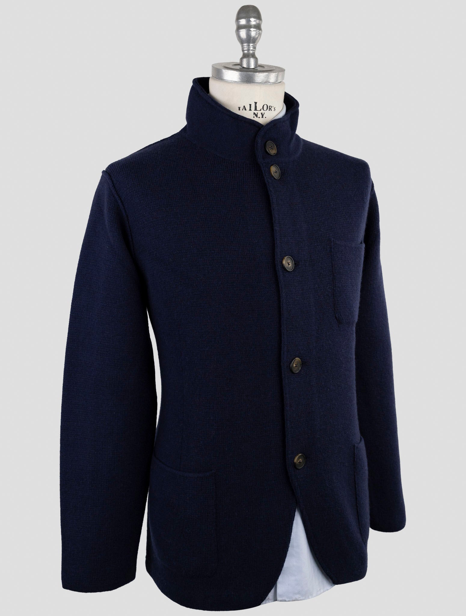 Kiton Blue Cashmere Sweater Cardigan