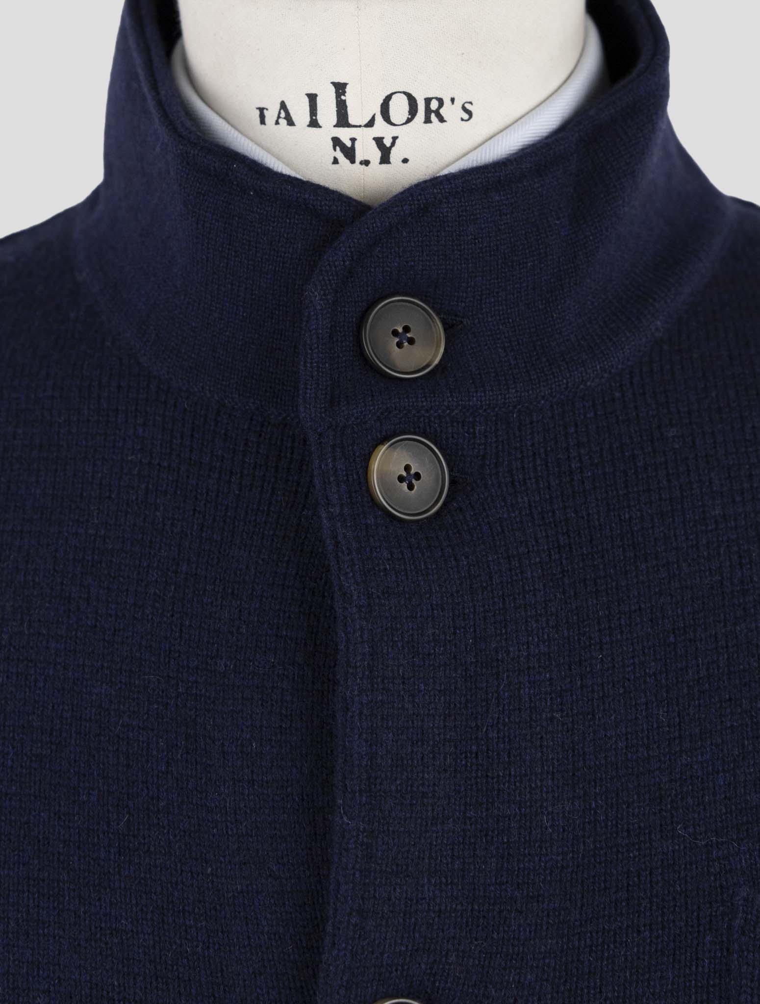 Kiton Blue Cashmere Sweater Cardigan