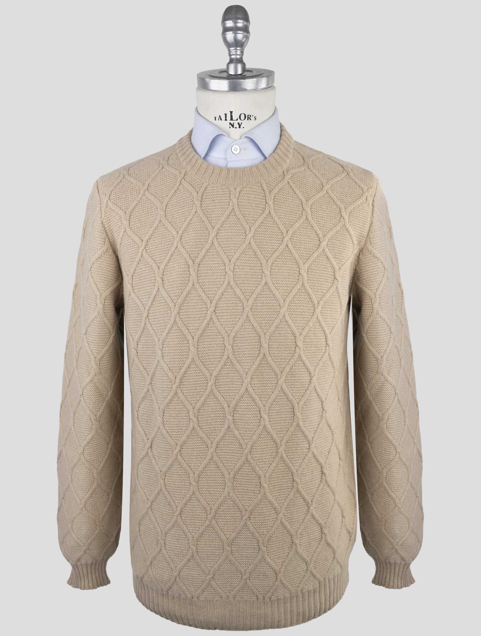 Kiton Brown Wool Sweater Crewneck