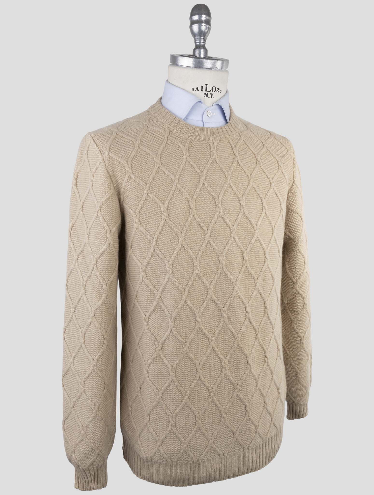 Kiton Brown Wool Sweater Crewneck