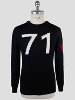 Kiton Dark Blue Cotton Sweater Crewneck