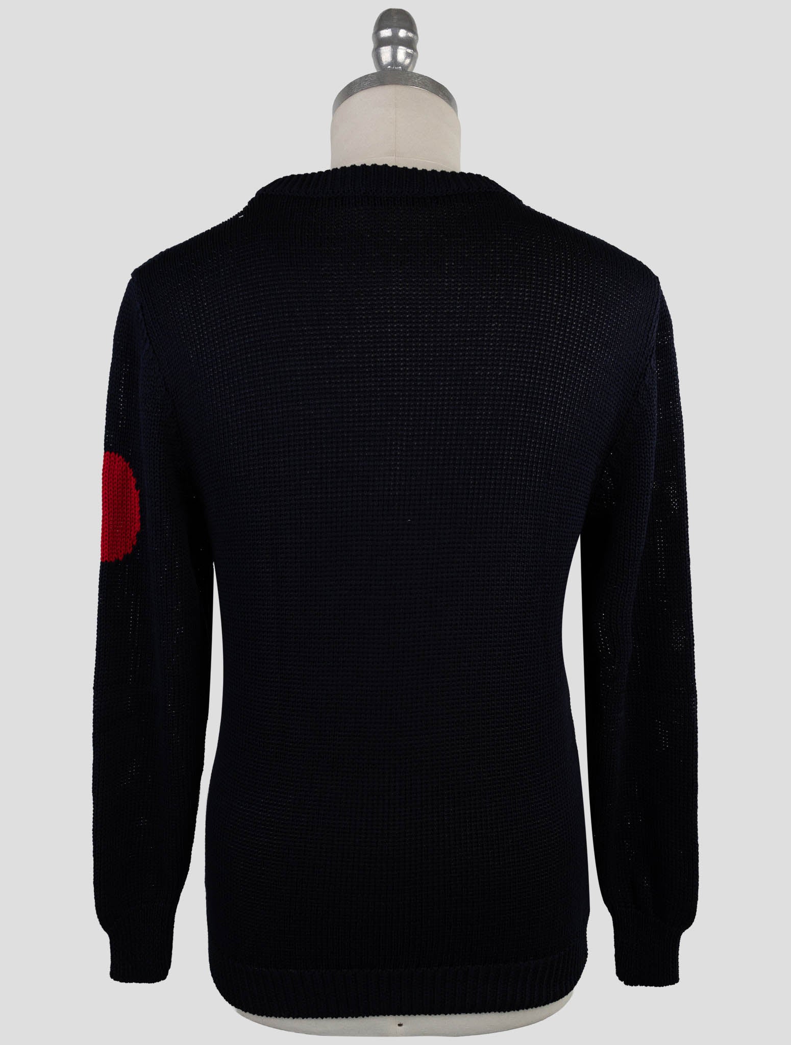 Kiton Dark Blue Cotton Sweater Crewneck