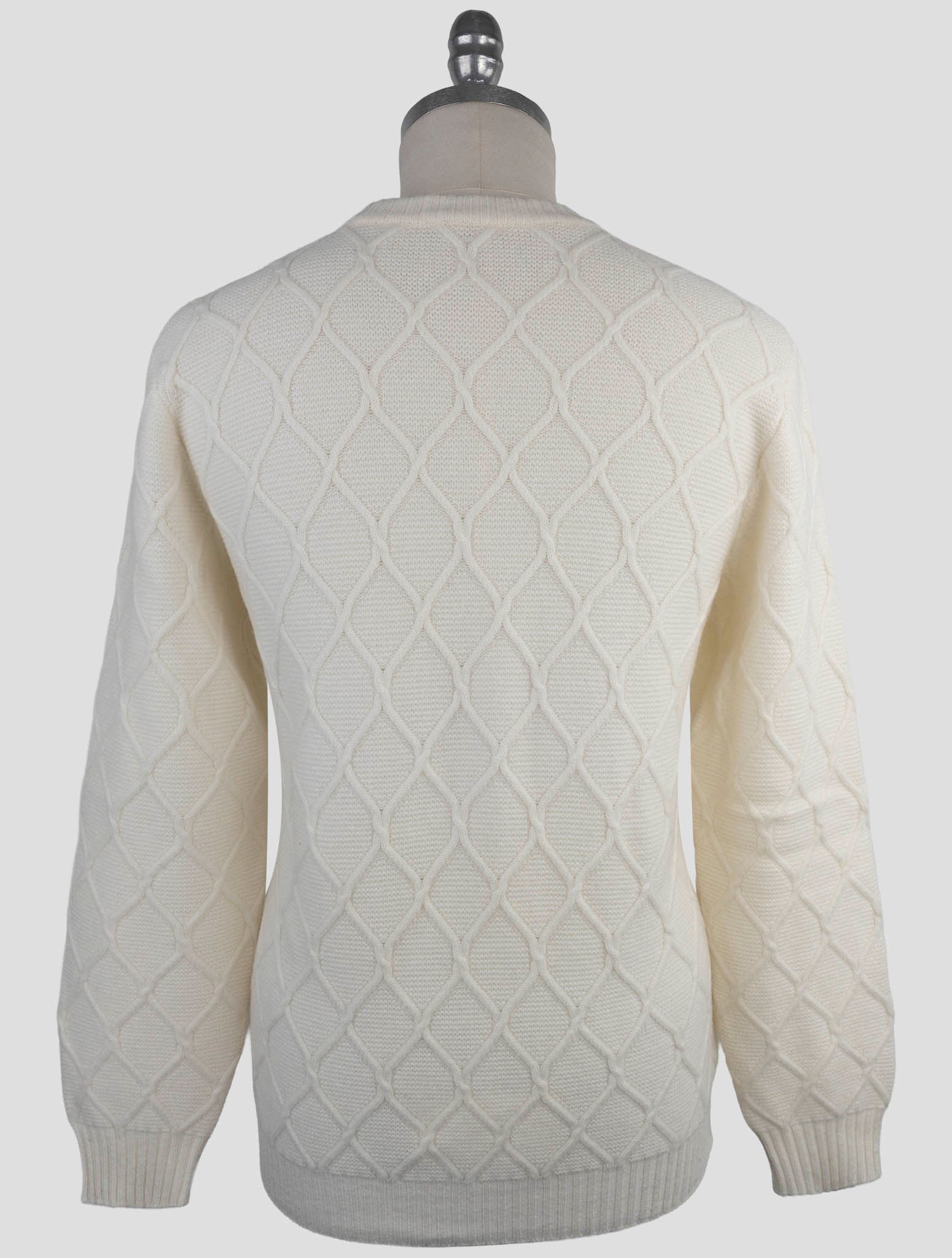 Kiton White Wool Sweater Crewneck
