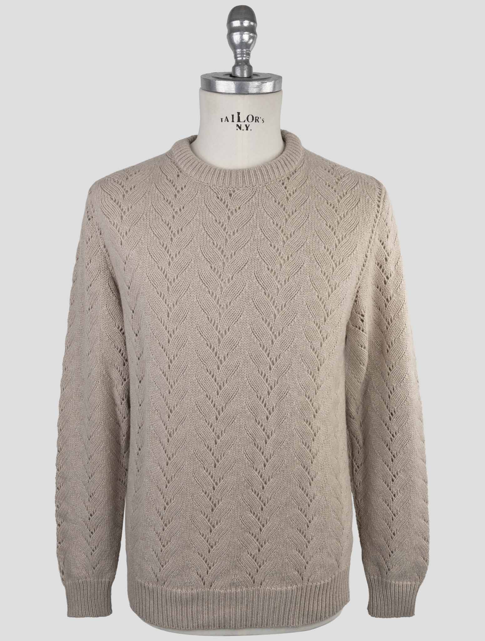 Kiton Beige Cashmere Sweater Crewneck