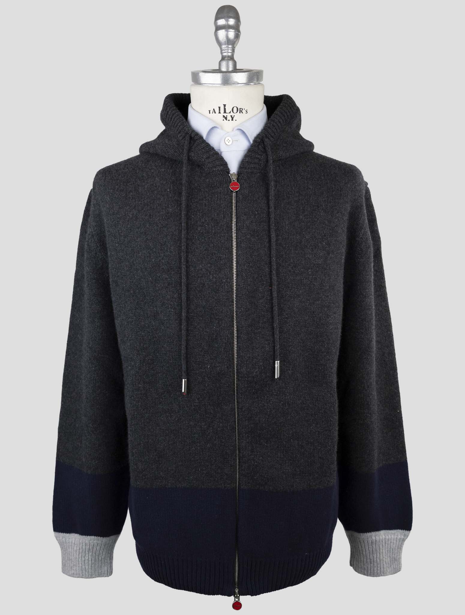 Kiton Multicolor Wool Sweater Hoodie