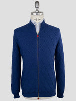 Kiton Blue Cashmere Sweater Full Zip