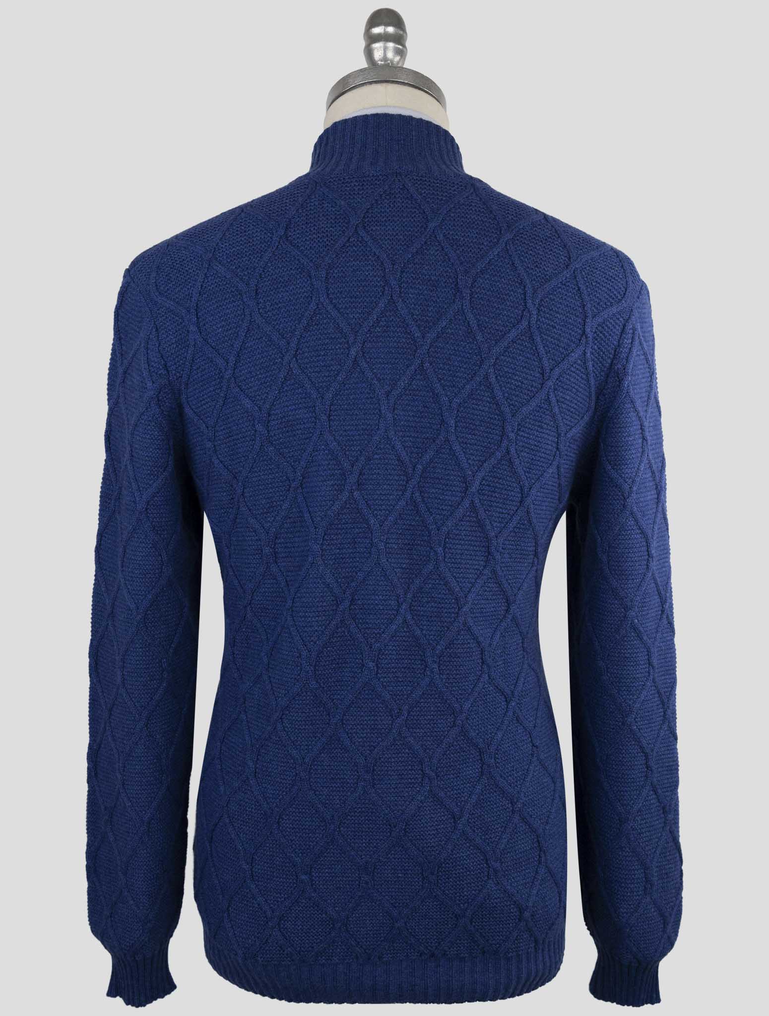 Kiton Blue Cashmere Sweater Full Zip