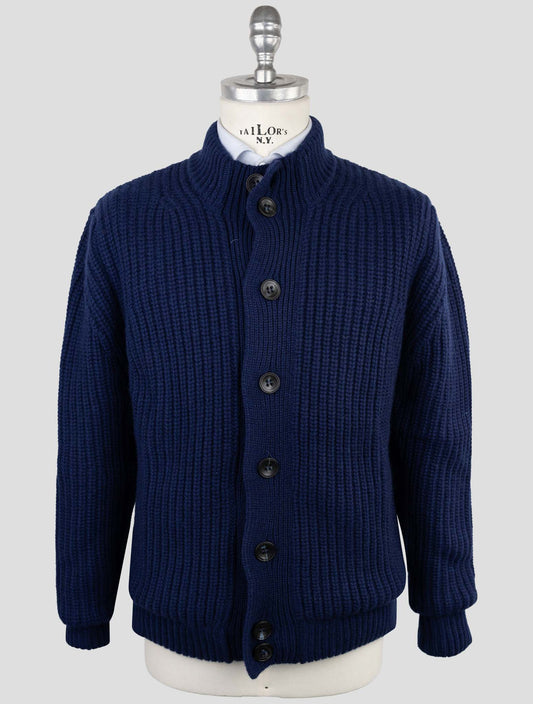Kiton Blue Cashmere Sweater Cardigan